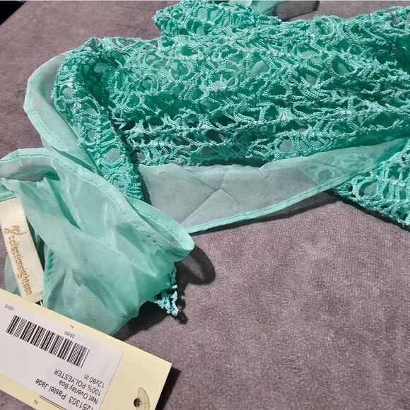 COLLECTION EIGHTEEN Net Overlay Boa POLYESTER Scarf 12" x 80" - Picture 3 of 5